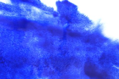 Soyut el boyası beyaz kağıt arkaplan üzerine mavi suluboya sıçrama, Yaratıcı Tasarım Şablonları