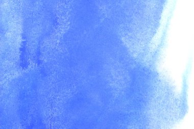 Beyaz arka planda mavi suluboya tam kare görüntü