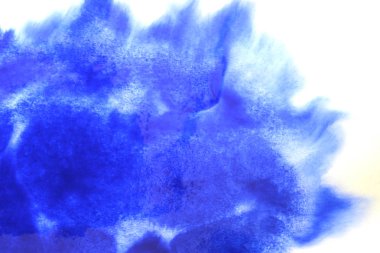 Soyut el boyası beyaz kağıt arkaplan üzerine mavi suluboya sıçrama, Yaratıcı Tasarım Şablonları