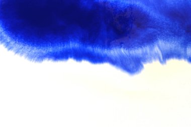 Soyut el boyası beyaz kağıt arkaplan üzerine mavi suluboya sıçrama, Yaratıcı Tasarım Şablonları