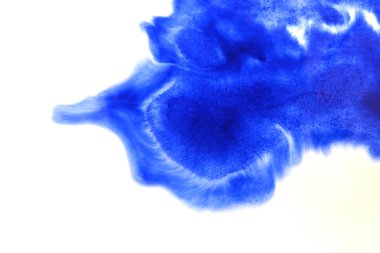 Soyut el boyası beyaz kağıt arkaplan üzerine mavi suluboya sıçrama, Yaratıcı Tasarım Şablonları