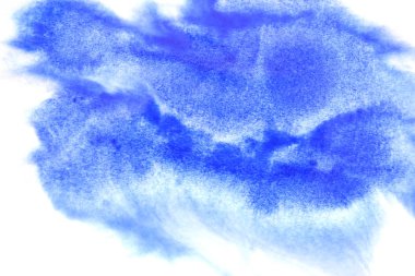 Soyut el boyası beyaz kağıt arkaplan üzerine mavi suluboya sıçrama, Yaratıcı Tasarım Şablonları
