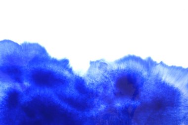 Soyut el boyası beyaz kağıt arkaplan üzerine mavi suluboya sıçrama, Yaratıcı Tasarım Şablonları