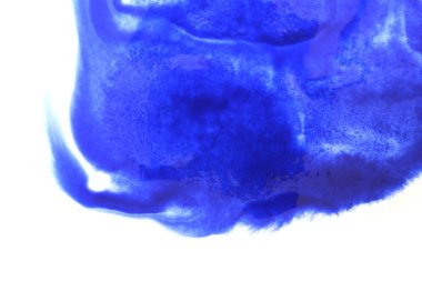 Soyut el boyası beyaz kağıt arkaplan üzerine mavi suluboya sıçrama, Yaratıcı Tasarım Şablonları