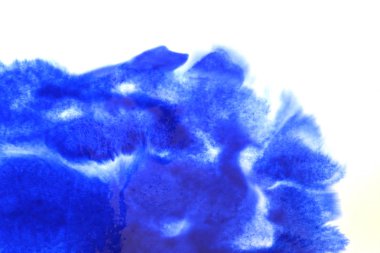 Soyut el boyası beyaz kağıt arkaplan üzerine mavi suluboya sıçrama, Yaratıcı Tasarım Şablonları