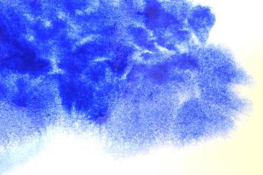 Soyut el boyası beyaz kağıt arkaplan üzerine mavi suluboya sıçrama, Yaratıcı Tasarım Şablonları