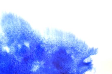 Soyut el boyası beyaz kağıt arkaplan üzerine mavi suluboya sıçrama, Yaratıcı Tasarım Şablonları