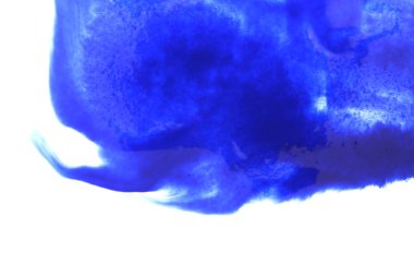Soyut el boyası beyaz kağıt arkaplan üzerine mavi suluboya sıçrama, Yaratıcı Tasarım Şablonları