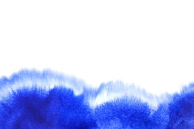 Soyut el boyası beyaz kağıt arkaplan üzerine mavi suluboya sıçrama, Yaratıcı Tasarım Şablonları