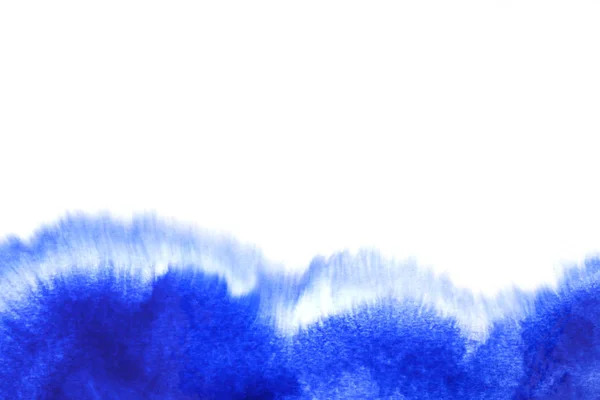 Abstraktes Handgemaltes Blaues Aquarell Auf Weißem Papierhintergrund Creative Design Templates — Stockfoto