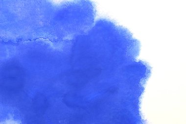 Soyut el boyası beyaz kağıt arkaplan üzerine mavi suluboya sıçrama, Yaratıcı Tasarım Şablonları