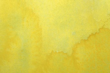 Soyut el boyalı sarı yeşil suluboya splash beyaz kağıt arka planda, yaratıcı tasarım şablonları