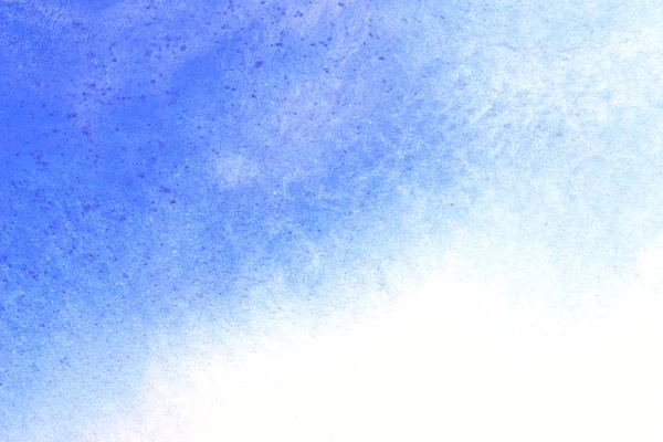 Salpicadura Acuarela Azul Pintada Mano Abstracta Sobre Fondo Papel Blanco — Foto de Stock