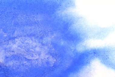 Soyut el boyası beyaz kağıt arkaplan üzerine mavi suluboya sıçrama, Yaratıcı Tasarım Şablonları