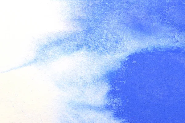 Abstract Hand Painted Blue Watercolor Splash White Paper Background Creative — Stock Photo, Image