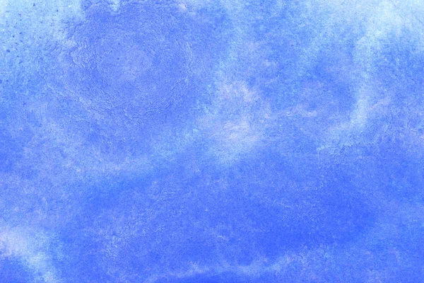 Aquarelle Bleue Peinte Main Abstraite Éclaboussure Sur Fond Papier Blanc — Photo