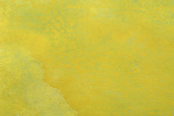 Abstrato Pintado Mão Amarelo Verde Respingo Aquarela Fundo Papel Branco — Fotografia de Stock