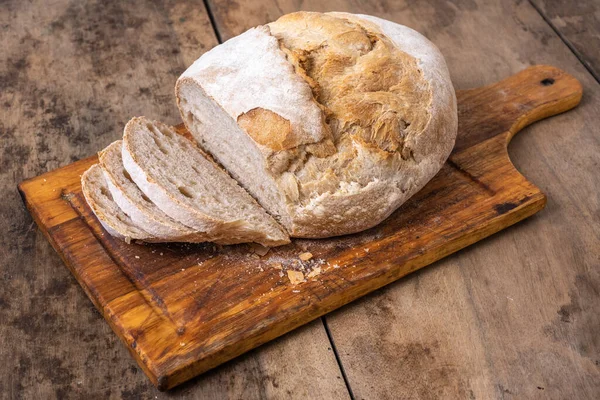 Sliced Organic Wheat Bread Flour Table — Stock Photo, Image