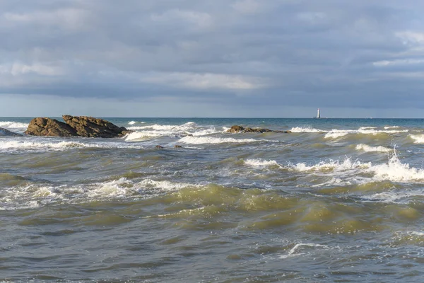 Onde Marine Sulla Costa Atlantica Francia — Foto Stock