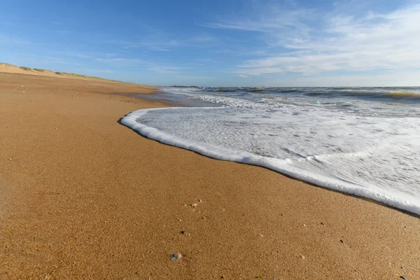 Zeeschuim Het Prachtige Strand Van Atlantische Oceaan Frankrijk — Stockfoto