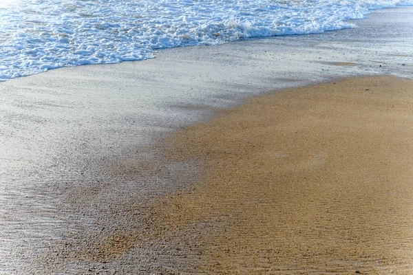 Espuma Marina Hermosa Playa Arena Del Océano Atlántico Francia — Foto de Stock