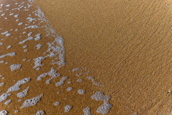 Schiuma Mare Sulla Bellissima Spiaggia Sabbia Dell Oceano Atlantico Francia — Foto Stock