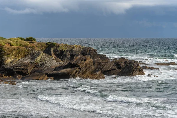 Costa Rocciosa Dell Oceano Atlantico Francia Vicino Alla Città Sable — Foto Stock