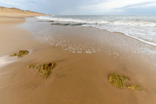 프랑스 대서양 연안에 해변입니다 금으로 — 스톡 사진
