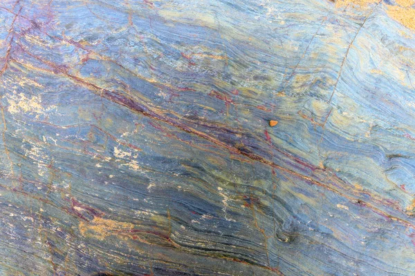 Schöne Abstrakte Farbe Blauer Und Grauer Felsstein Einem Strand Atlantik — Stockfoto