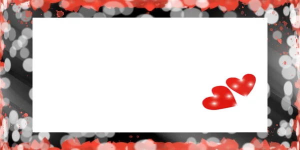 Love valentines banner with red hearts.