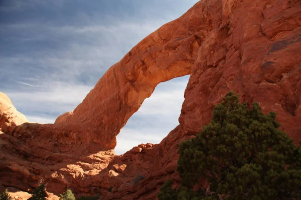 Zuidvenster Gezien Vanaf Windows Trail Arches National Park Utah — Stockfoto