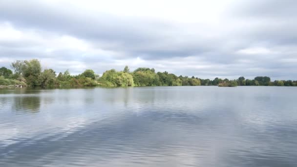 Adolfosee Lake Ochtend Zomerseizoen Ratheim Duitsland — Stockvideo