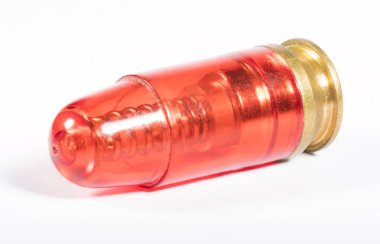 Kırmızı ek kap beyaz üzerinde tabanca tetikleyici uygulama için kullanılan