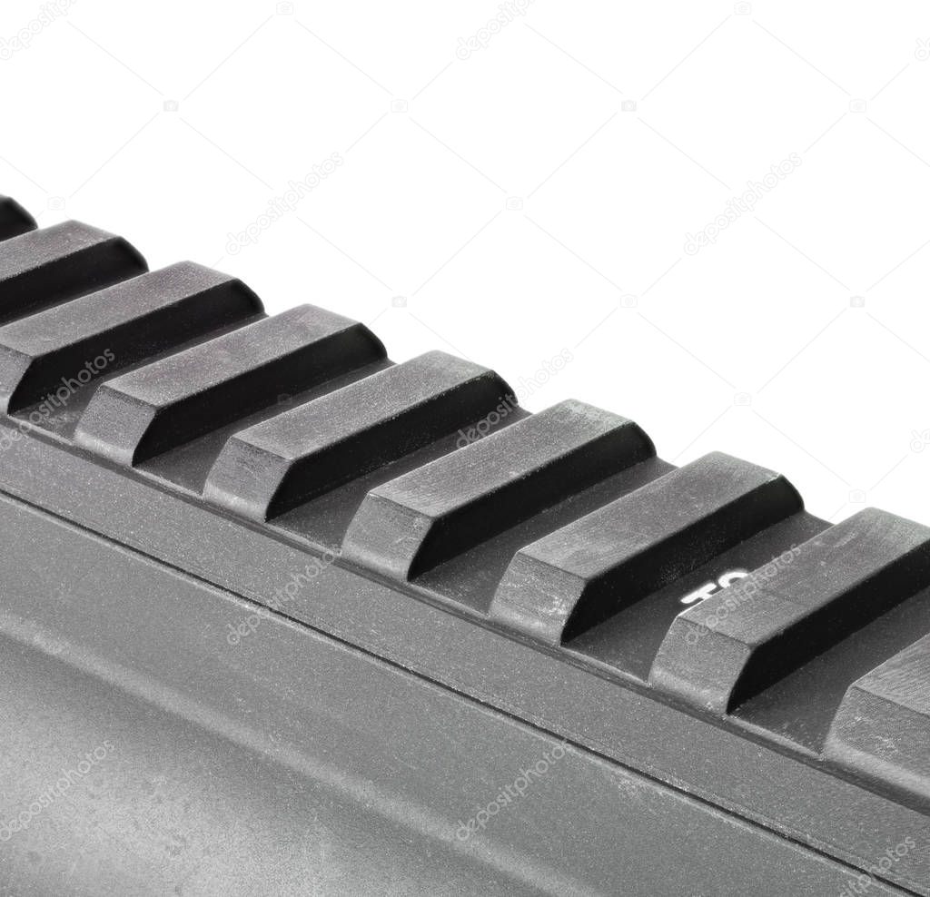 Lugged rail used to mount rifle scopes on an AR-15