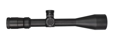 Beyaz bir arka plan üzerinde izole bir tüfek için keskin nişancı kapsamı