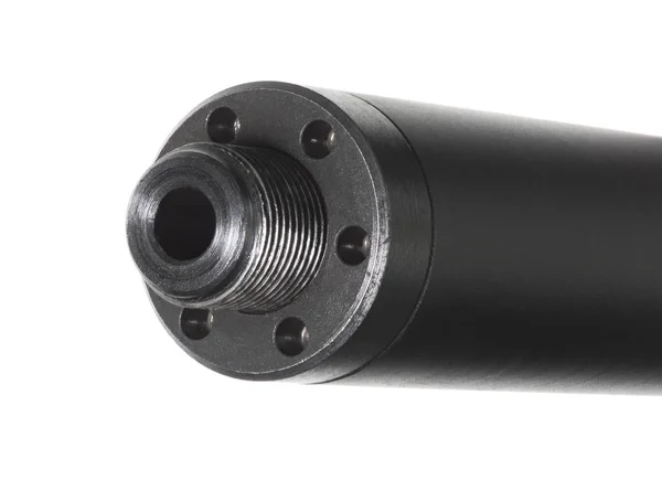 Threaded Barrel Rifle Attaching Silencer Isolat White — Stok Foto