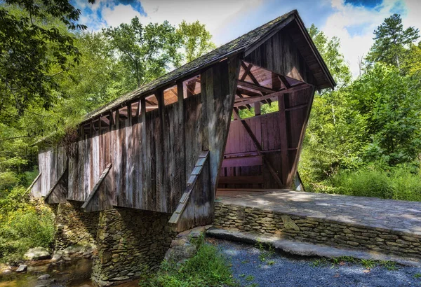 Ponte Coberta Pisgah Uma Região Remota Carolina Norte — Fotografia de Stock