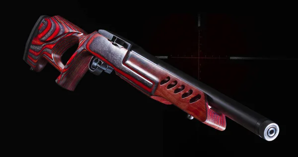 Fusil blanco rojo con mira transversal — Foto de Stock