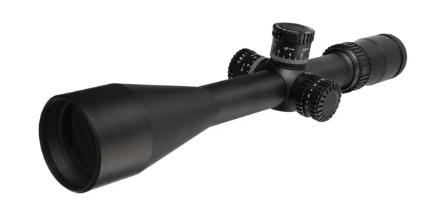 Hoogvermogen Rifle Scope Die Een Witte Achtergrond — Stockfoto