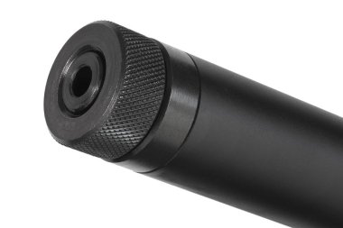 İş parçacığı parçacığında bir susturucu montaj için bir tüfek namlusu korur somun