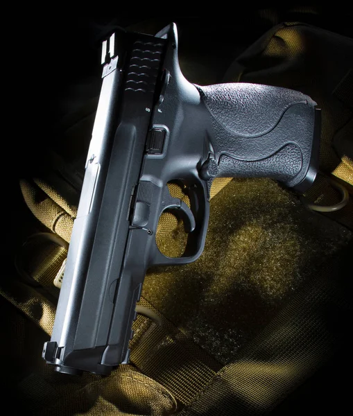 Pistola en una bolsa marrón — Foto de Stock