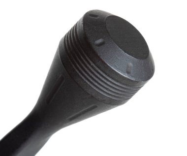 Beyaz bir av tüfeği için büyük bir cıvata sapı.