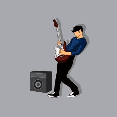Gitarla oynayan adamın resmi