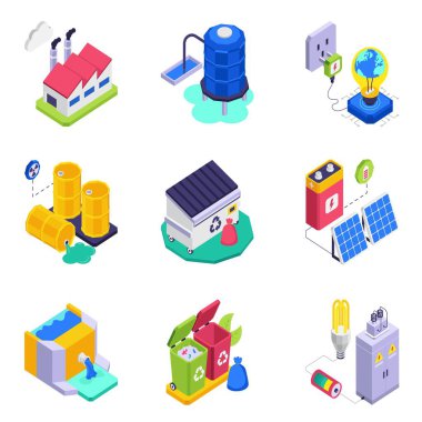 Bitcoin Teknolojisi izometrik vektör çizimi.