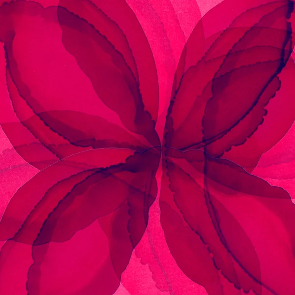 明亮的水彩背景 包装设计的抽象油墨纹理 粉红色打印插图 — 图库照片