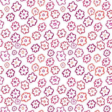 Çiçek dikişsiz desen. Basit çiçek Tekstil tasarım. Sevimli çiçekler ile Desen .