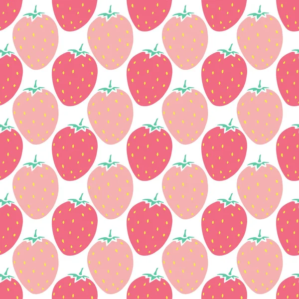 Fraise fond sans couture. Impression de fraises pour le design textile. Modèle d'été sans couture  . — Image vectorielle