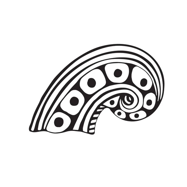 Design del tatuaggio vettoriale con tentacolo di polpo. T-shirt design di stampa . — Vettoriale Stock