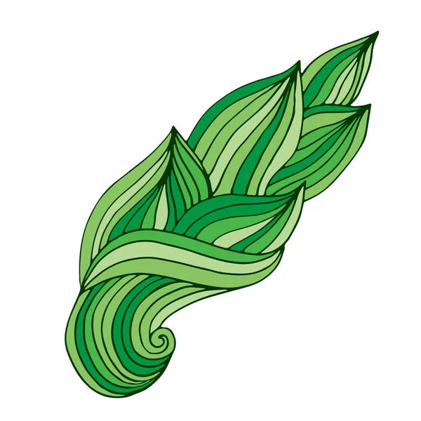 Blommig vektor illustration. T-shirt tryckdesign. Leaf klistermärke eller tatuering konst — Stock vektor