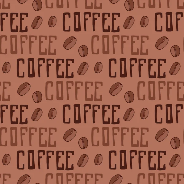 Naadloze koffie patroon. Beige achtergrond voor Café Brand Design — Stockvector